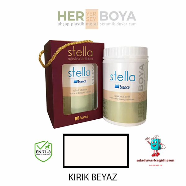 KIRIK-BEYAZ-1LT BİANCA STELLA DÖNÜŞÜM BOYASI 1 LT (KIRIK BEYAZ) - Görsel 1